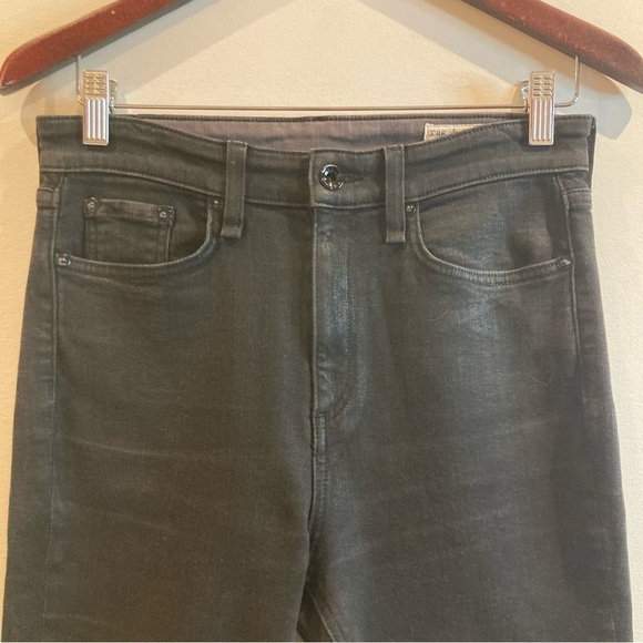 RAG & BONE Sz 27 Nina High Rise Ankle Skinny Black with Sheen Jeans - Picture 3 of 13